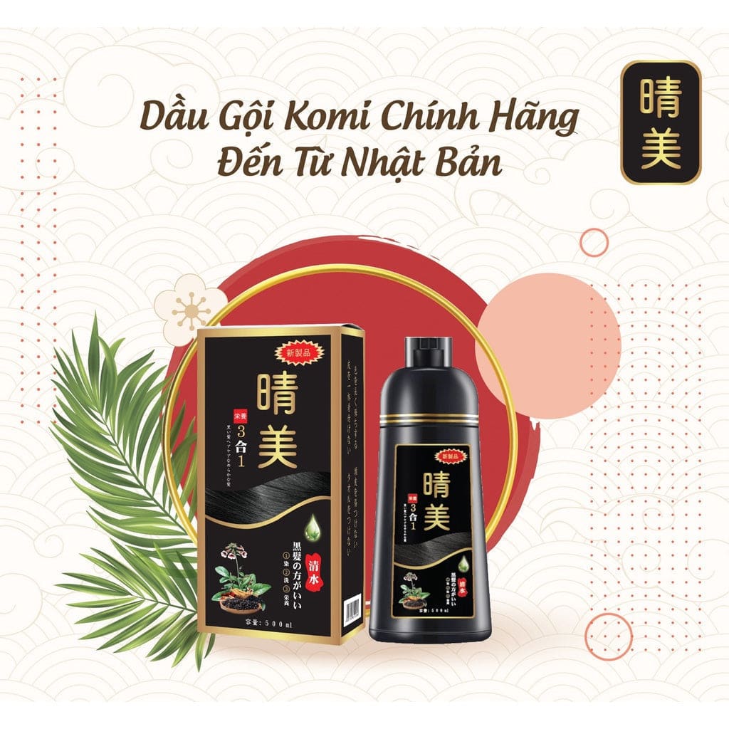 KOMI – Dầu gội nhuộm tóc thảo dược tự nhiên 100% – Bán chạy Nhật Bản 1 1474b75404f63998620587c24f383026