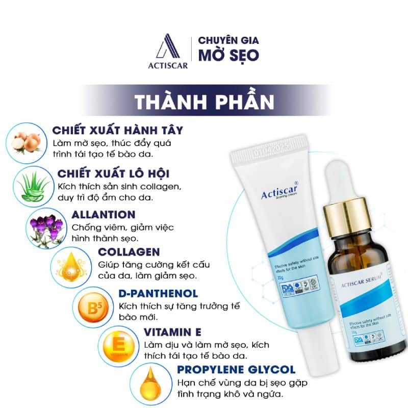 Bộ đôi kem + serum trị sẹo Actiscar 3 bo-doi-kem-serum-tri-seo-actiscar