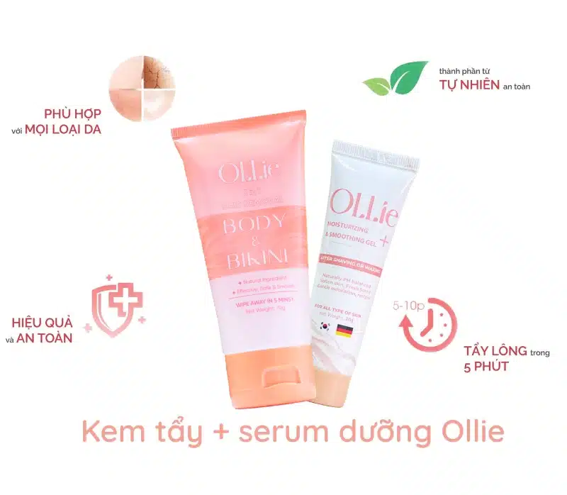 Bộ đôi kem tẩy lông + kem dưỡng Ollie 1 bo-doi-kem-tay-long-kem-duong-ollie