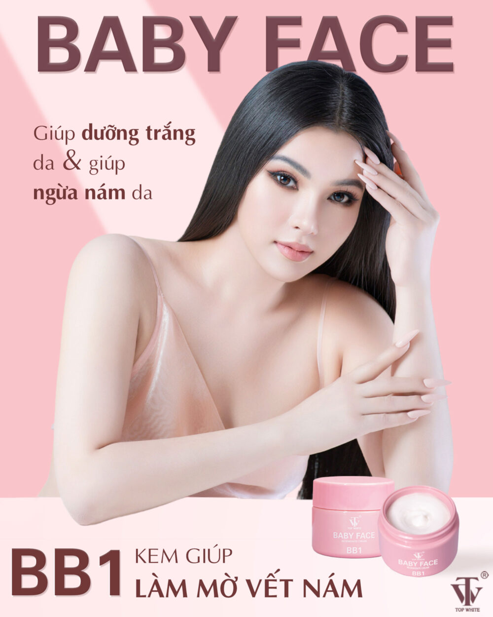 Bộ dưỡng trắng da, làm mờ nám Baby Face Top White 7 bo-duong-trang-da-lam-mo-nam-baby-face-top-white