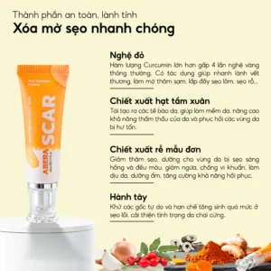 Kem Sẹo Nghệ Đỏ Abera Scar - Hỗ Trợ Làm Mờ Sẹo, Giảm Sẹo Lõm, Sẹo Rỗ, Sẹo Lồi, Sẹo Thâm 7 kem-seo-nghe-do-abera-scar